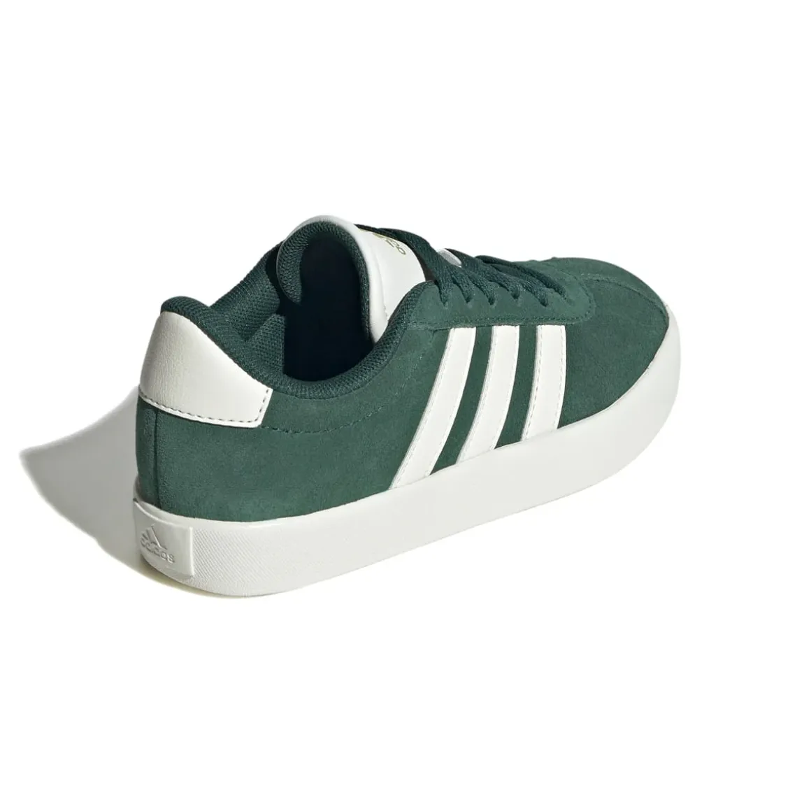 Sneakers verdi da ragazzo con strisce bianche adidas VL Court 3.0 K