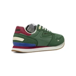 Sneakers verdi da Uomo con inserti effetto scamosciato Gas