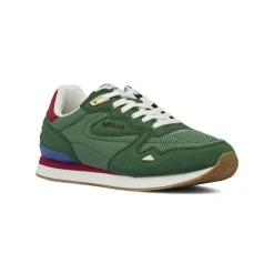 Sneakers verdi da Uomo con inserti effetto scamosciato Gas
