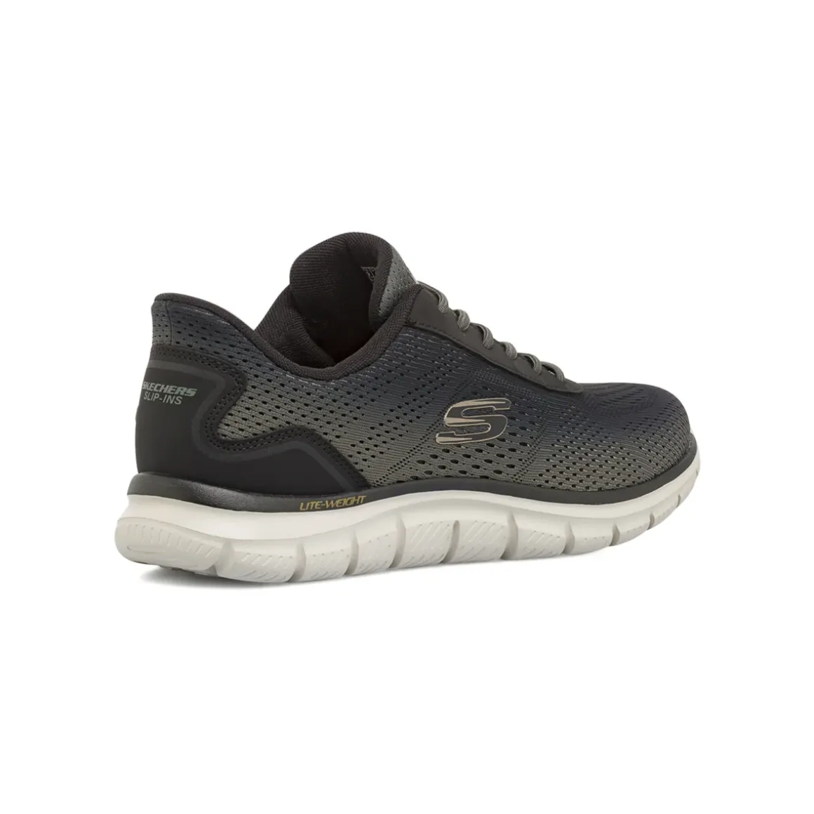 Sneakers verdi da Uomo leggere in tessuto mesh Skechers Track Slip-Ins