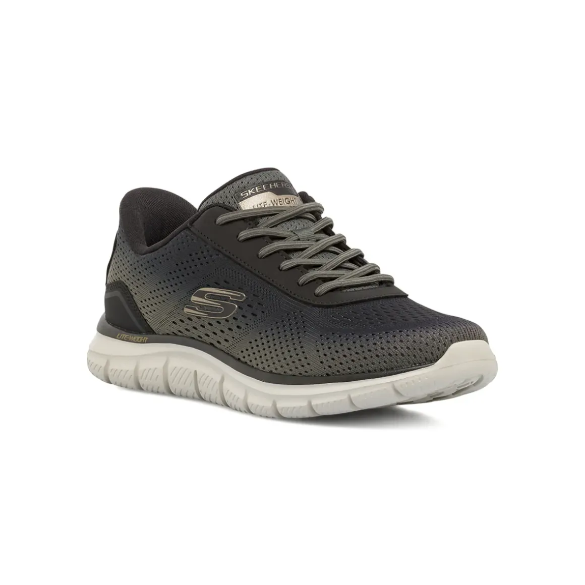 Sneakers verdi da Uomo leggere in tessuto mesh Skechers Track Slip-Ins