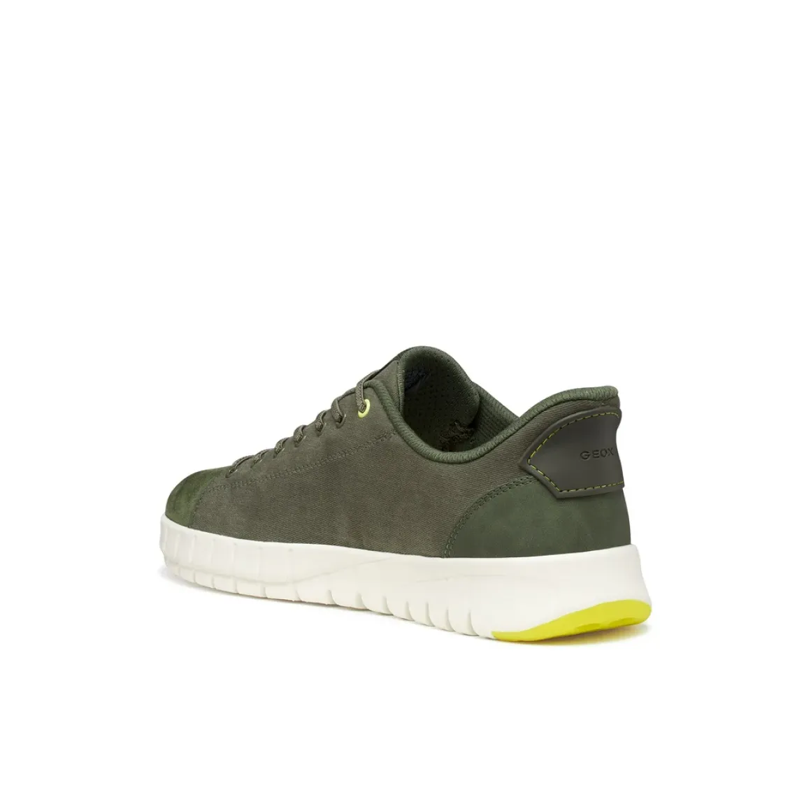 Sneakers Verdi Uomo con effetto scamosciato e suola traspirante Geox Fast In