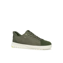 Sneakers Verdi Uomo con effetto scamosciato e suola traspirante Geox Fast In
