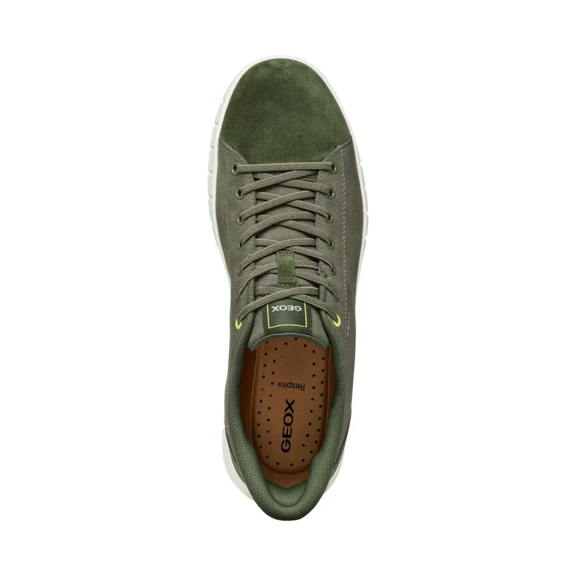 Sneakers Verdi Uomo con effetto scamosciato e suola traspirante Geox Fast In