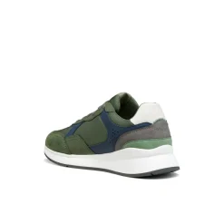 Sneakers verdi Uomo con suola traspirante effetto scamosciato Geox
