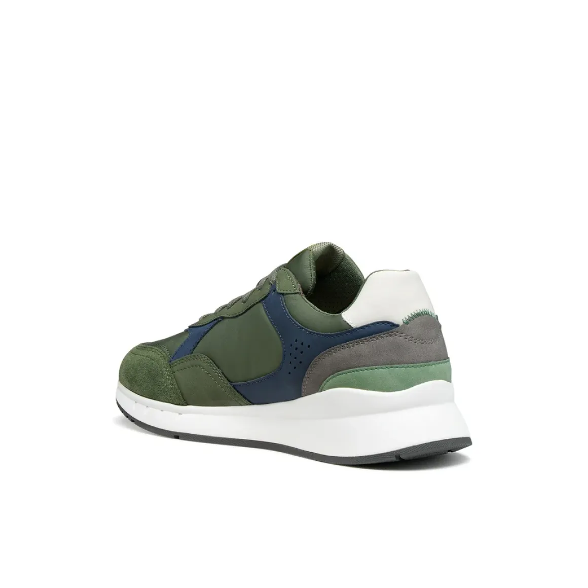 Sneakers verdi Uomo con suola traspirante effetto scamosciato Geox