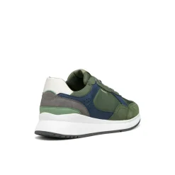 Sneakers verdi Uomo con suola traspirante effetto scamosciato Geox