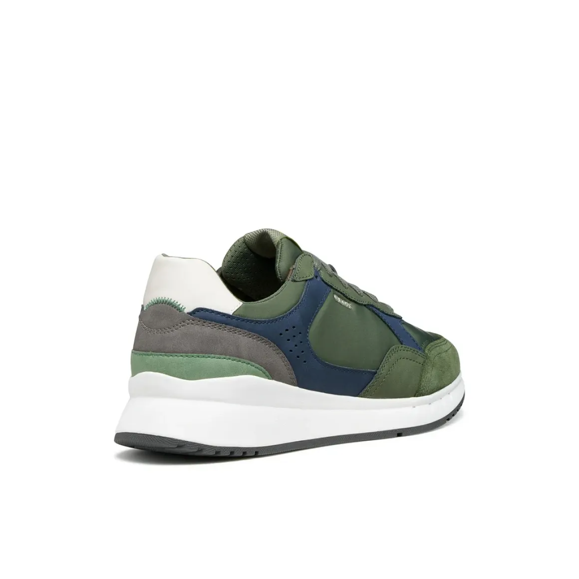 Sneakers verdi Uomo con suola traspirante effetto scamosciato Geox