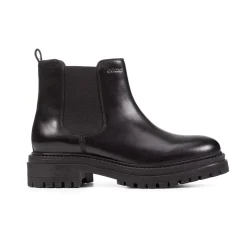 Stivaletti Chelsea traspiranti da donna neri in Pelle Geox