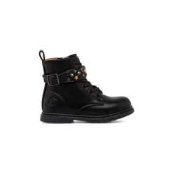 Stivaletti da bambina neri con borchie e faccine smiley metalliche Lumberjack