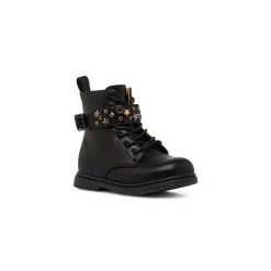 Stivaletti da bambina neri con borchie e faccine smiley metalliche Lumberjack