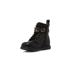Stivaletti da bambina neri con borchie e faccine smiley metalliche Lumberjack