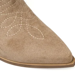 Stivaletti da Donna taupe effetto scamosciato e fibbia Lora Ferres