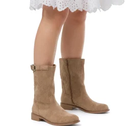 Stivaletti khaki da Donna effetto scamosciato e fibbia Lora Ferres