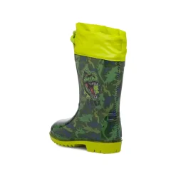 Stivali da pioggia verde militare da Bambino con stampa T-Rex