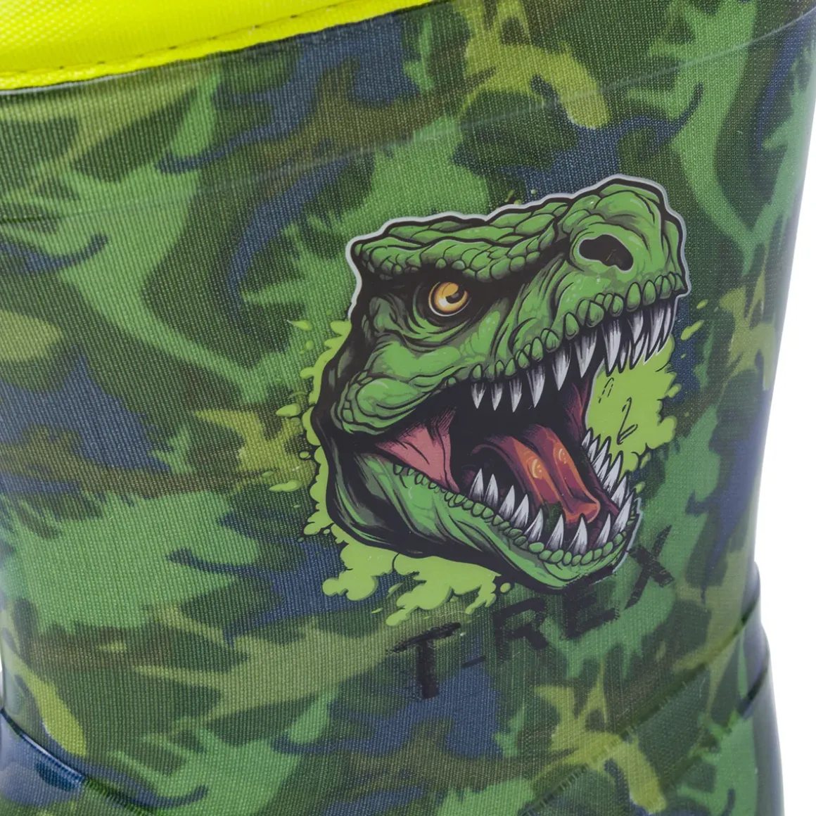 Stivali da pioggia verde militare da Bambino con stampa T-Rex