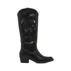 Stivali donna neri stile western con traforature sul gambale Lora Ferres
