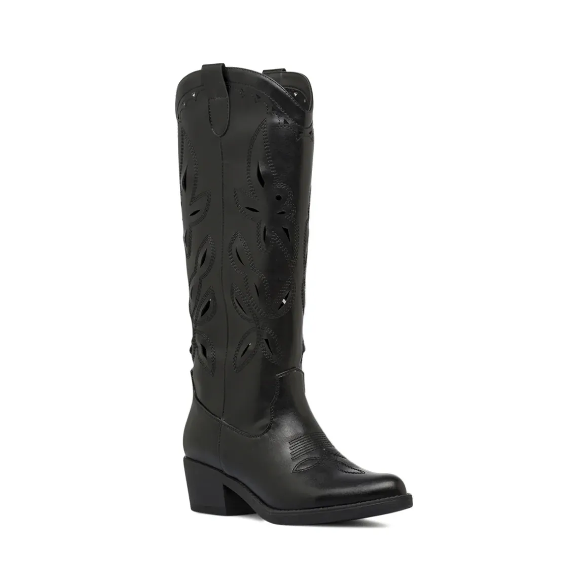 Stivali donna neri stile western con traforature sul gambale Lora Ferres