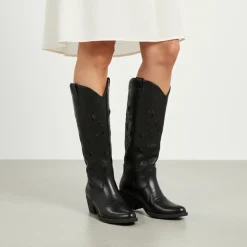 Stivali donna neri stile western con traforature sul gambale Lora Ferres