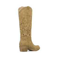 Stivali texani camperos da donna con trafori e zip Lora Ferres Kaki