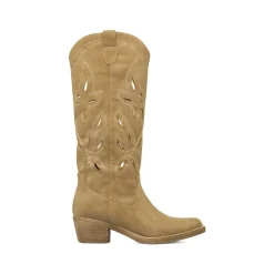 Stivali texani camperos da donna con trafori e zip Lora Ferres Kaki