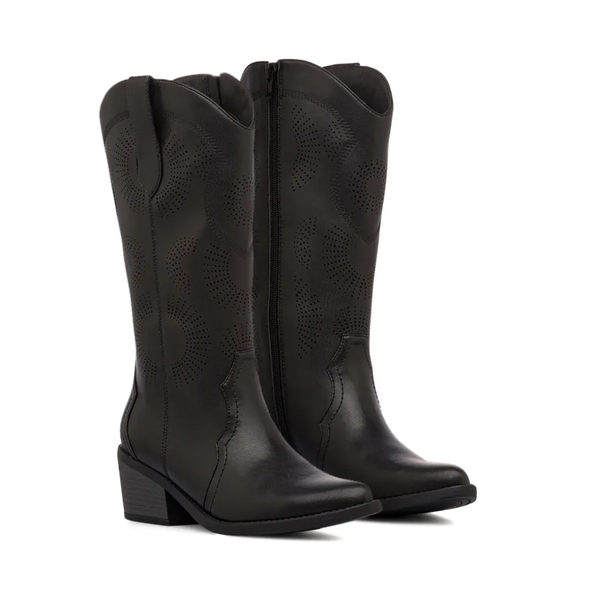 Stivali texani camperos neri da Donna con dettagli traforati Swish Jeans