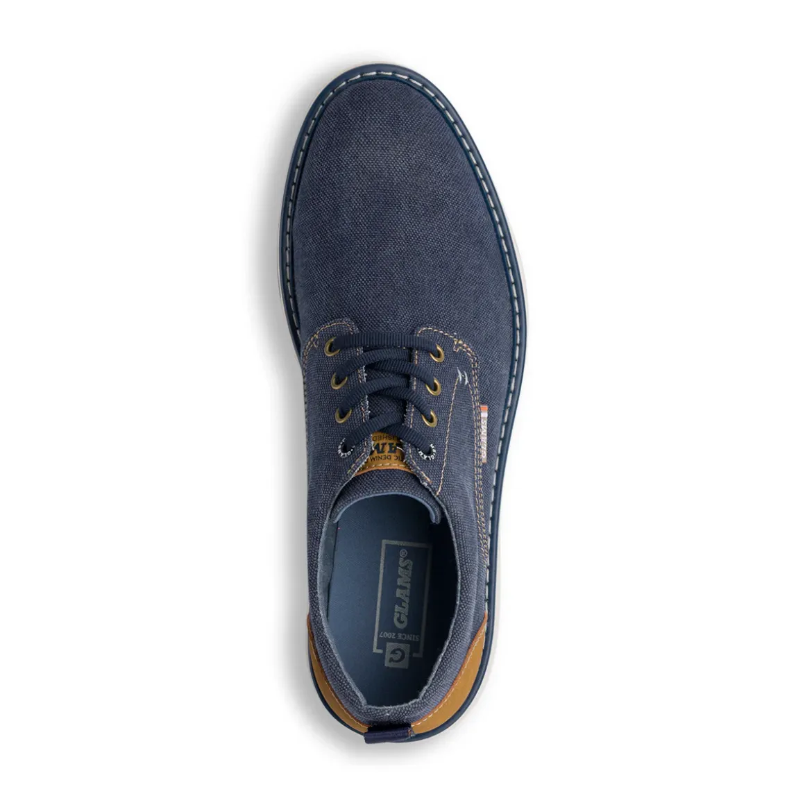 Stringate blu effetto denim da Uomo con allaccatura derby Glams