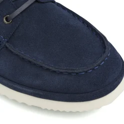 Stringate Blu Uomo effetto scamosciato e suola a contrasto Navigare