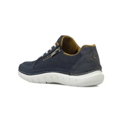 Stringate casual Blu Uomo con inserti in mesh e zip laterale Navigare