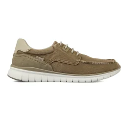 Stringate casual da Uomo beige in tessuto con suola flessibile Glams