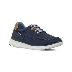 Stringate casual da Uomo blu in tessuto con cuciture Glams