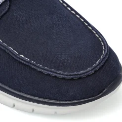 Stringate casual da Uomo blu in tessuto con cuciture Glams