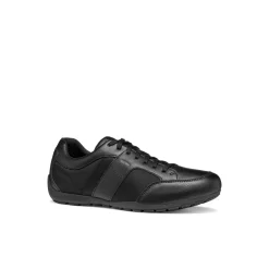 Stringate casual nere da Uomo con inserti in tessuto Geox