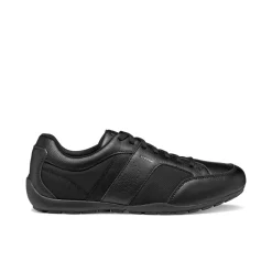 Stringate casual nere da Uomo con inserti in tessuto Geox
