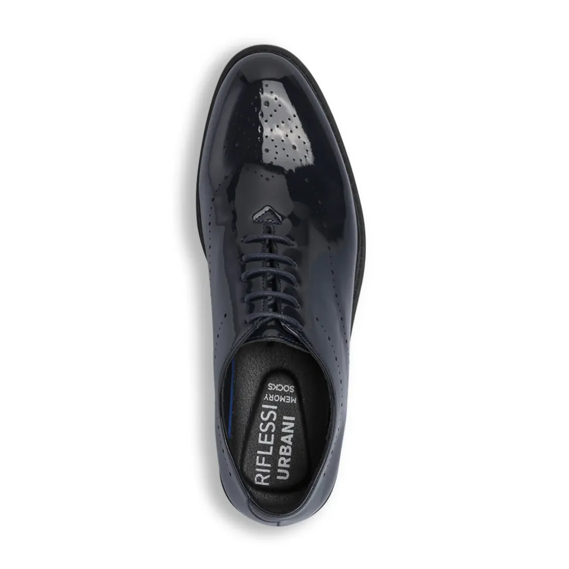 Stringate da Uomo blu effetto lucido modello derby Riflessi Urbani