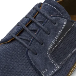 Stringate da uomo blu in pelle scamosciata La Cuoieria