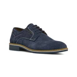 Stringate da uomo blu in pelle scamosciata La Cuoieria