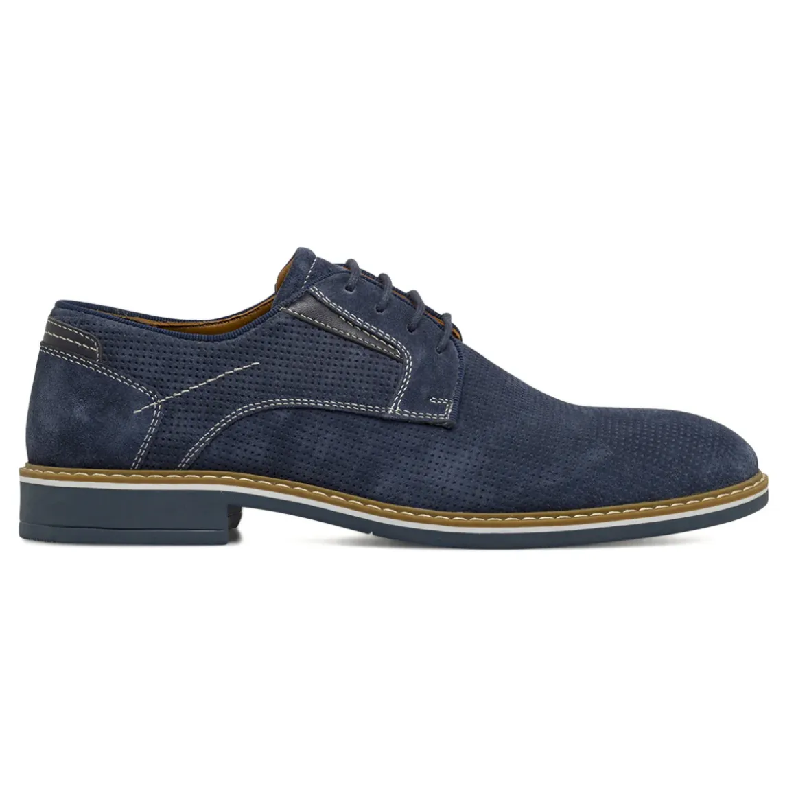 Stringate da uomo blu in pelle scamosciata La Cuoieria