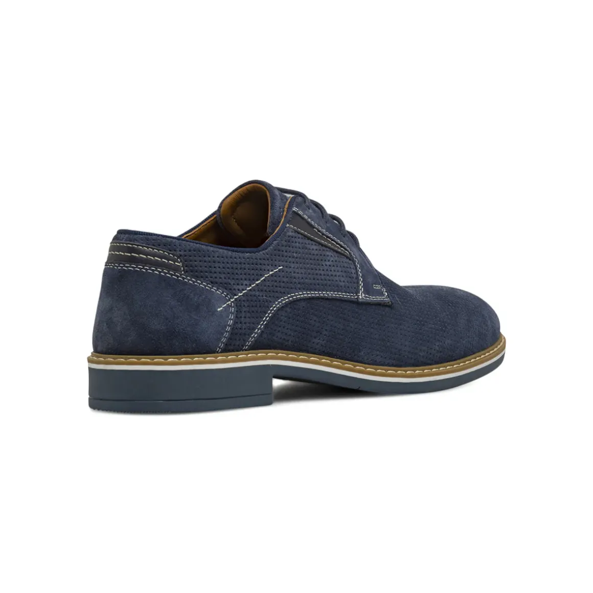 Stringate da uomo blu in pelle scamosciata La Cuoieria