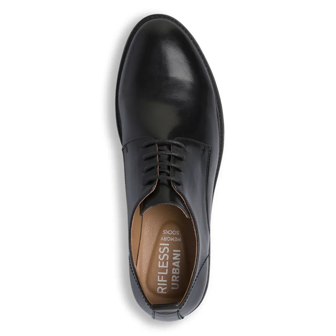 Stringate da uomo nere con allacciature Derby Riflessi Urbani