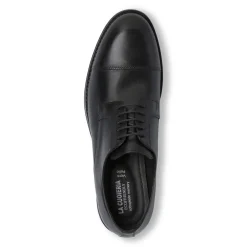 Stringate da uomo nere in pelle con allacciature Derby La Cuoieria