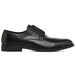 Stringate da uomo nere in pelle con allacciature Derby La Cuoieria