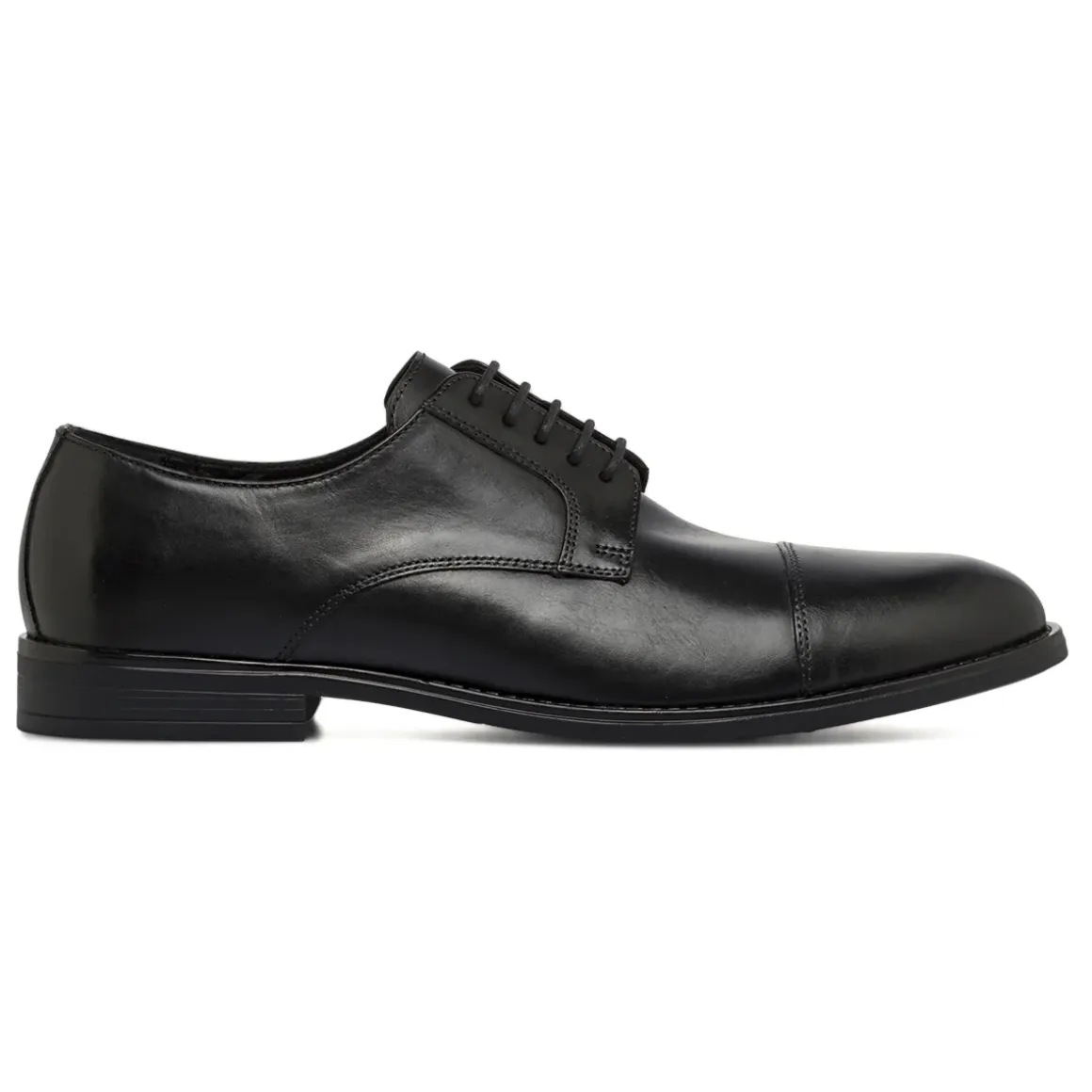 Stringate da uomo nere in pelle con allacciature Derby La Cuoieria