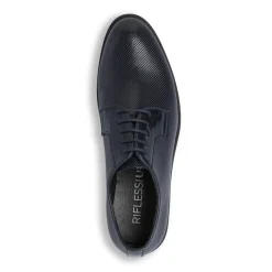 Stringate derby da uomo blu con texture traforata Riflessi Urbani
