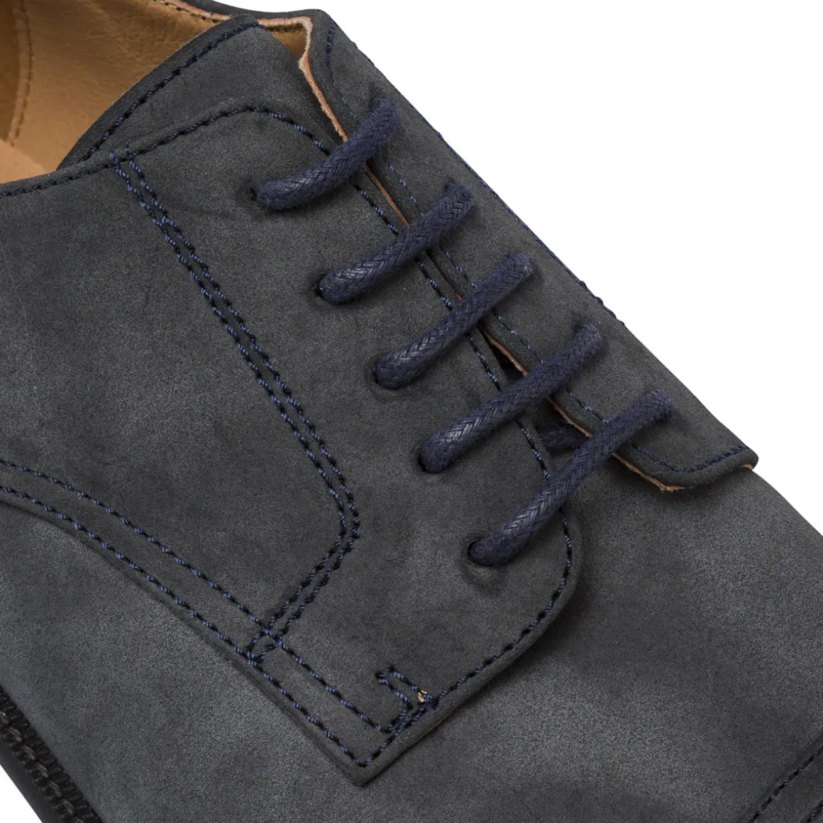 Stringate derby da uomo blu con punta a mantellina Riflessi Urbani