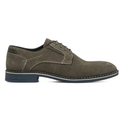 Stringate Derby da uomo nere con microforature La Cuoieria