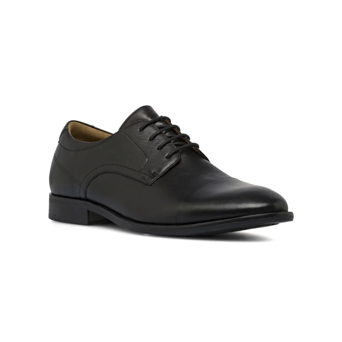 Stringate Derby da Uomo nere in pelle con design classico Primopiano