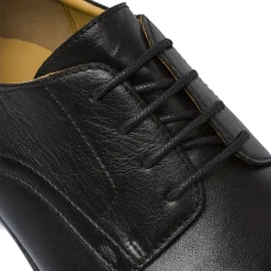 Stringate Derby da Uomo nere in pelle con design classico Primopiano