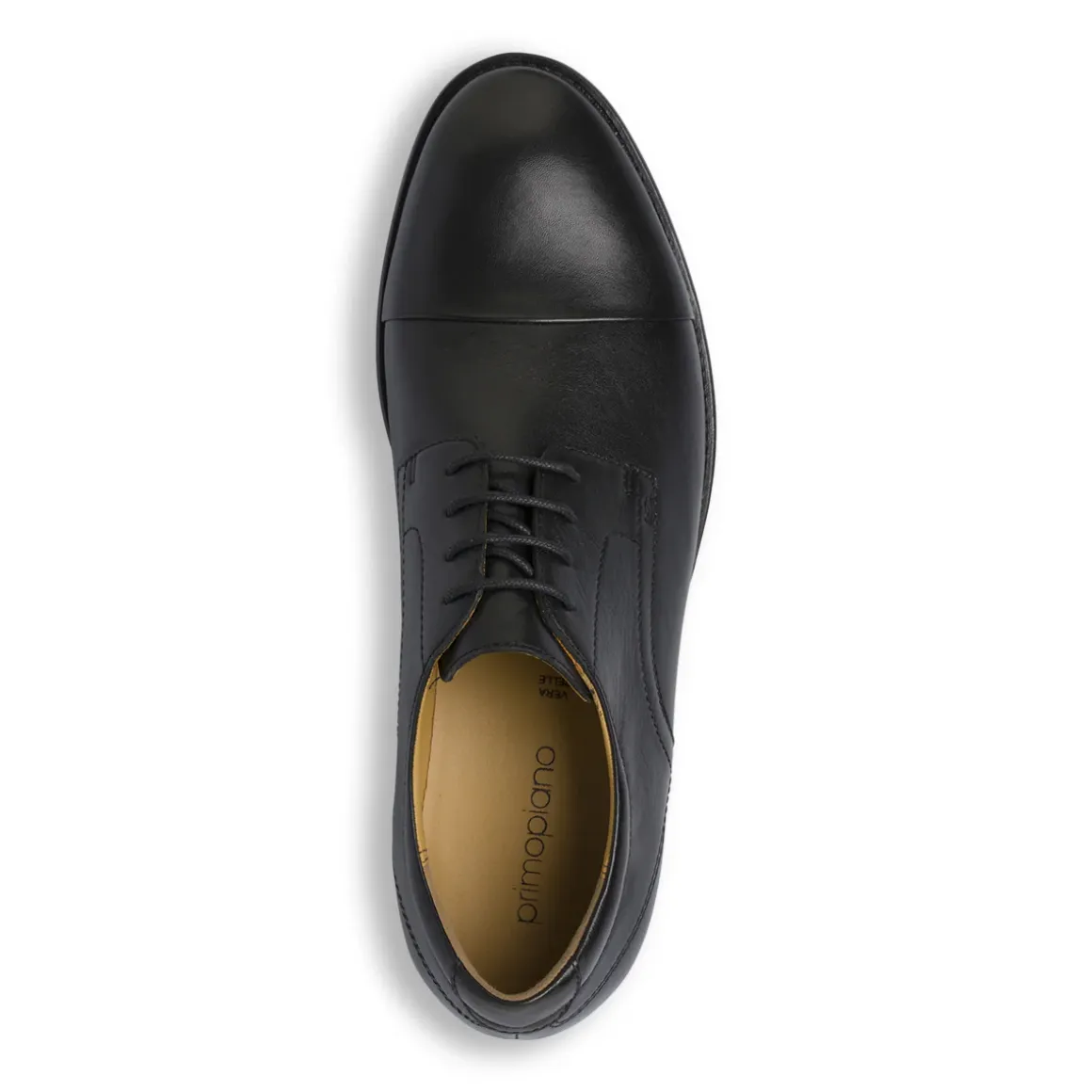 Stringate Derby da Uomo nere in pelle con design classico Primopiano