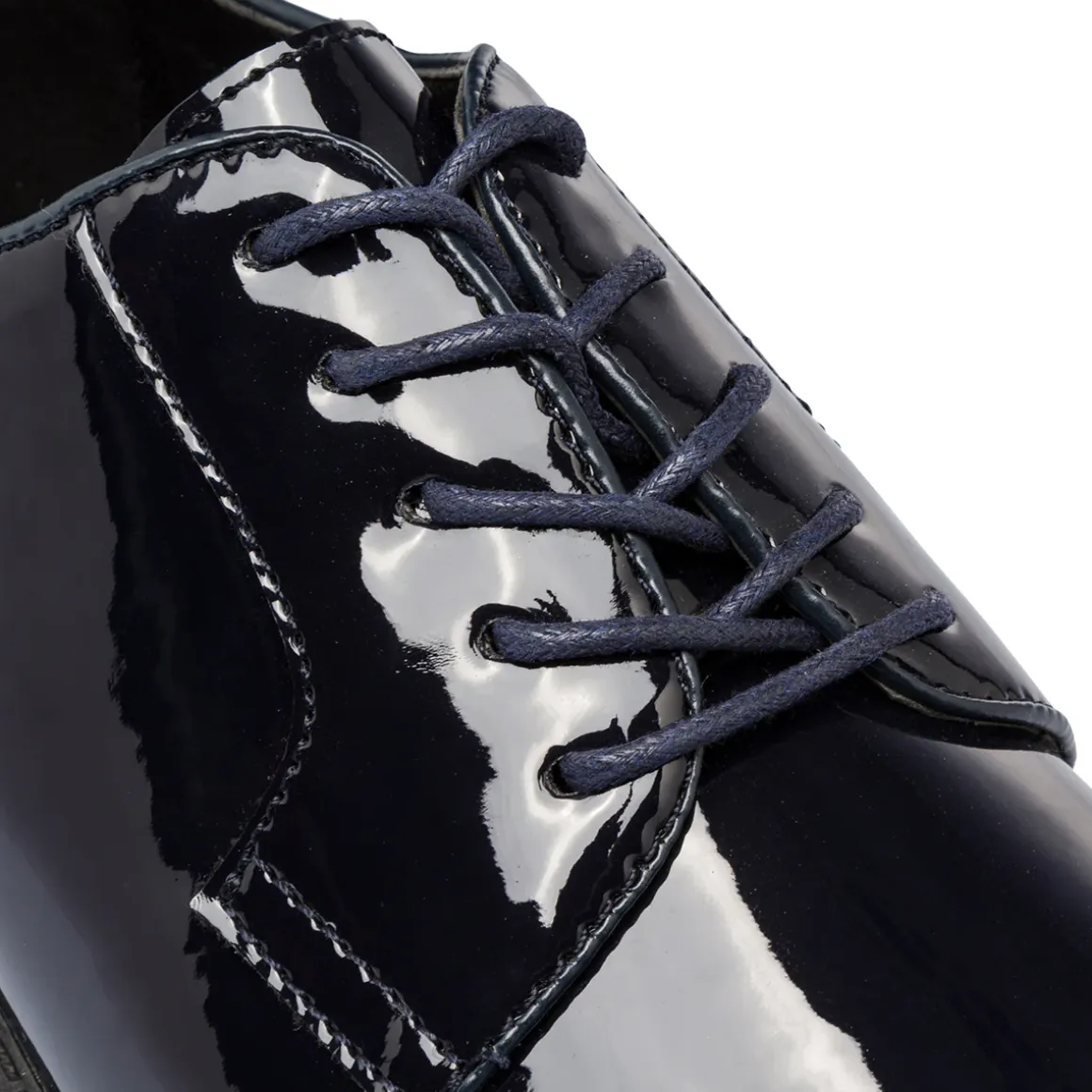 Stringate derby eleganti Blu Navy effetto vernice da uomo Riflessi Urbani